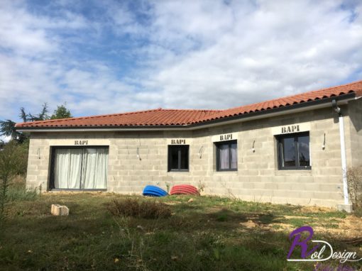 Maison individuelle, Terrassement, Mur de clôture, Chemin d’accès