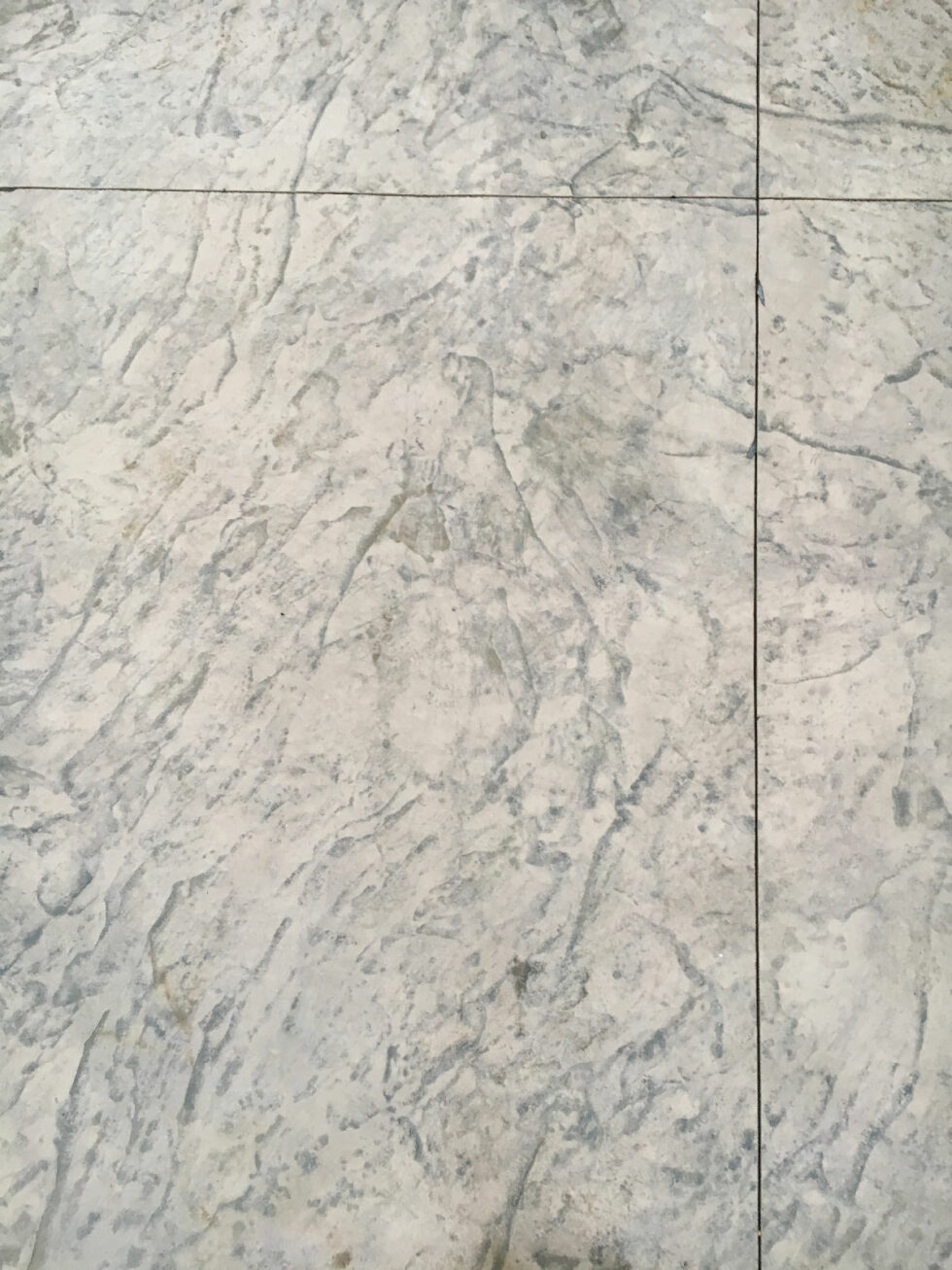 vue de dessus béton empreinte